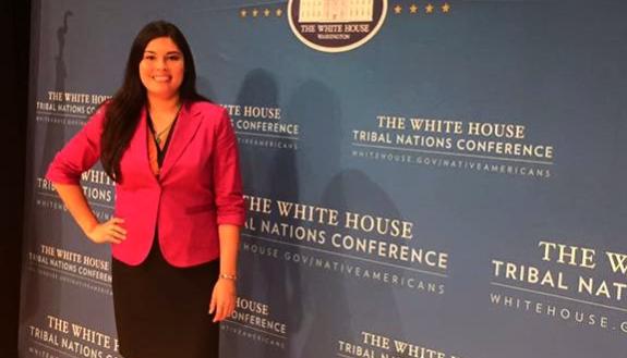 Sanford alumnus Faith Begay-Dominique. at the White House