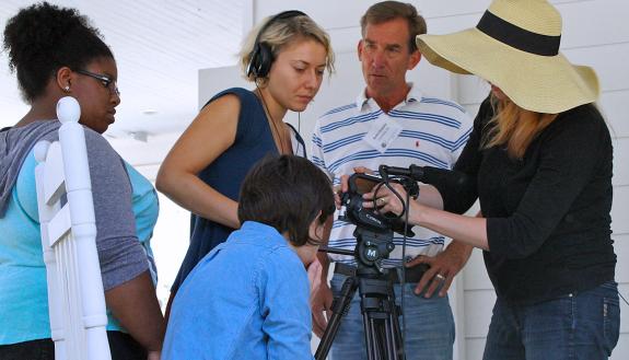 Students from the Center for Documentary Studies take part in a class on video storytelling.