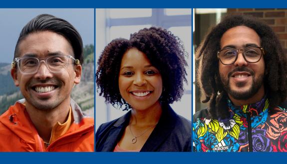 (L-R) Lawrence David, Chantell Evans and Gustavo Silva have been recognized for their research and diversity efforts. 