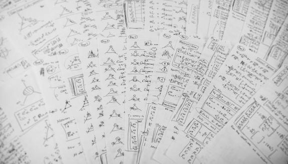 Pages of hand-written calculations