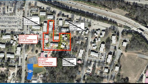 Controlled Fires on Central Campus for Training Exercises