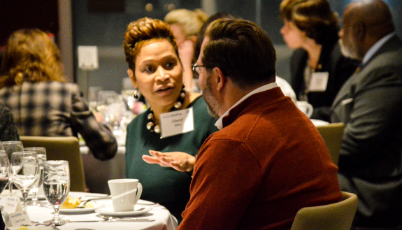 Members of the 2019 forum on school choice in conversation.