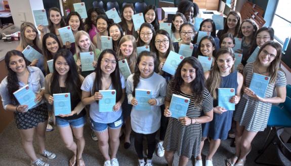 The 2017 Duke Technology Scholars in Silicon Valley for orientation before heading out to internships at leading high-tech companies.