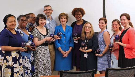 The first class of the Duke University School of Nursing's Emerging Leaders Program celebrates the completion of the yearlong course.
