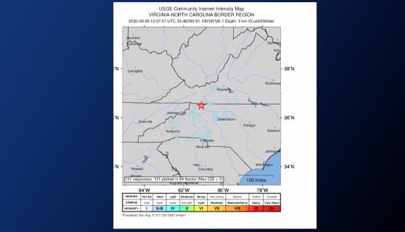 The US Geological Society confirmed a 5.1 magnitude earthquake with an epicenter in Sparta, N.C. 