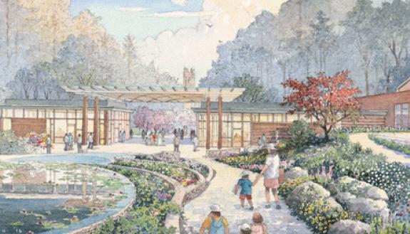 Artist rendition of entrance to Duke Gardens