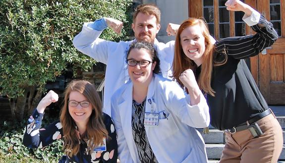 The Chiseled Chaplains team, one of 241 teams in Duke's 2017 Get Moving Challenge. Photo by Beth Hatcher.