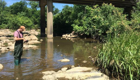 Duke researchers sampled water from the Haw River near Pittsboro. (Photo - Stapleton Lab)