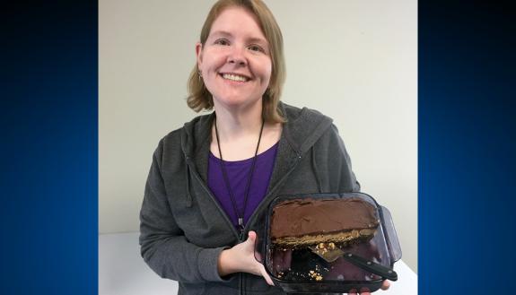 Heather Mabry, nursing informatics specialist for Duke Health Technology Solutions, made Buckeye Brownies with peanut butter and chocolate chips. Photo courtesy of Heather Mabry.