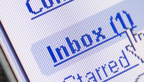 A close-up of an email.
