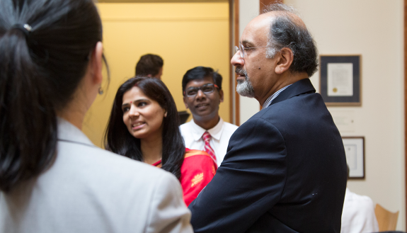 Indermit Gill, at a campus event. Gill, an economics professor, helped develop a forum for Duke researchers to share their works-in-progress in global studies. Photo by Tiffany Goetzinger