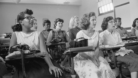 photo of integrated classroom at Anacostia High School. Photographer Leffler, Warren K. Courtesy United States Library of Congress