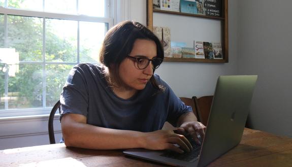 Janelle Hutchinson of Duke University Libraries spend most of her workday on her computer. Photo courtesy of Janelle Hutchinson.