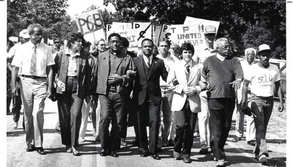 marchers protest PCB dumping in Warren County in 1982. Photo by Jenny Labalme