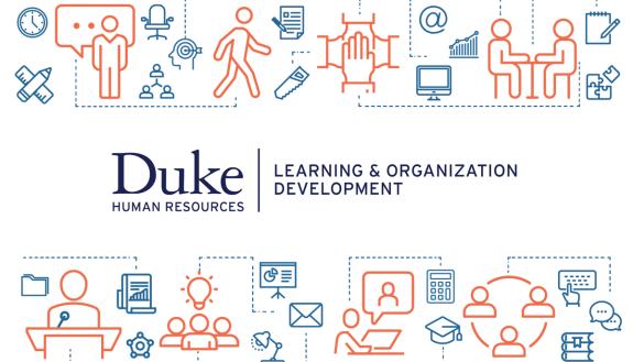 Duke Learning & Organization Development with various icons.