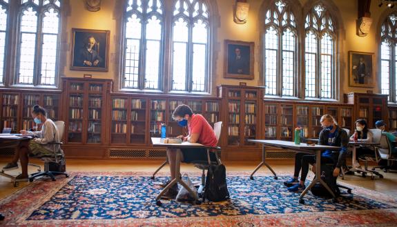 Students work in the Rubenstein Rare Book & Manuscript Library's Gothic Reading Room. Photo courtesy of University Communications.
