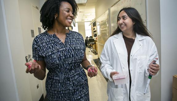 Chantell Evans, PhD, speaks with Dipali Arora, a rising Duke junior majoring in Neuroscience.