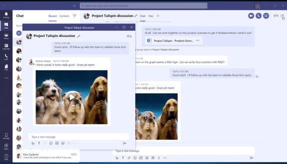 Use Microsoft Teams for quick messages, make audio and video calls, collaborate on documents and more. Photo courtesy of Microsoft Teams.