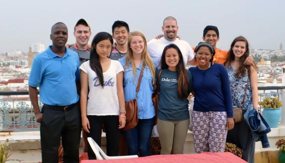 Mbaye Lo, on the left, in Morocco with Duke students. Photo courtesy of Mbaye Lo