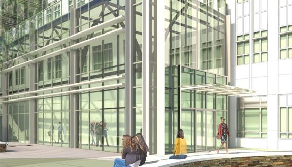 A new five-story building will house Duke University’s School of Nursing, School of Medicine’s Doctor of Physical Therapy program and Department of Orthopedic Surgery.