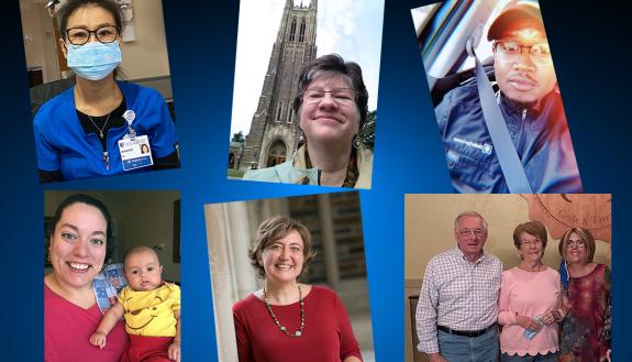 Clockwise from top left: Jennifer Yoo, Katherine Hunsley, Darnell Waterman, Jodi Belanger and her parents, Jerusha Neal and Carmen Cubilla Andrews.