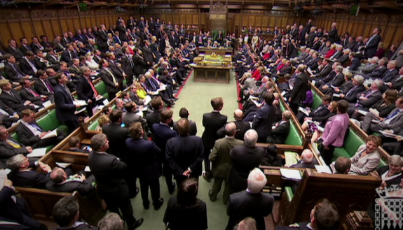 The British Parliament in session. Photo courtesy Wikimedia Commons.