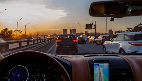 Cars at rush hour.