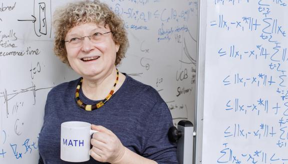 James B. Duke Professor of Mathematics and Electrical and Computer Engineering Ingrid Daubechies is one of Duke University's most accomplished faculty members. Photo by Justin Cook.