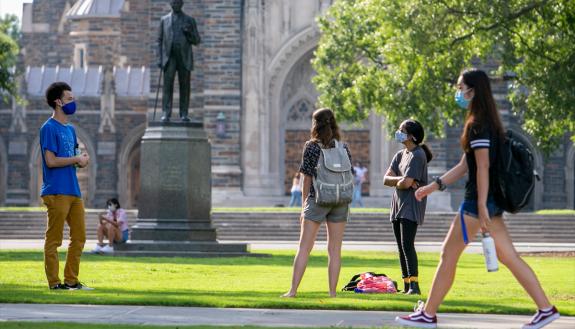 While students are back on campus, many staff members must work with them while also practicing social distancing. Photo courtesy of University Communications.