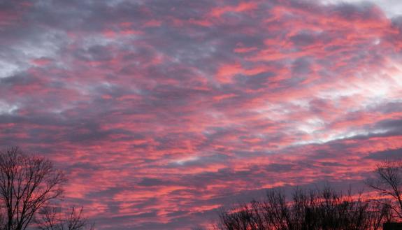 The sky at sunrise over Duke's campus. Photo courtesy of University Communications.