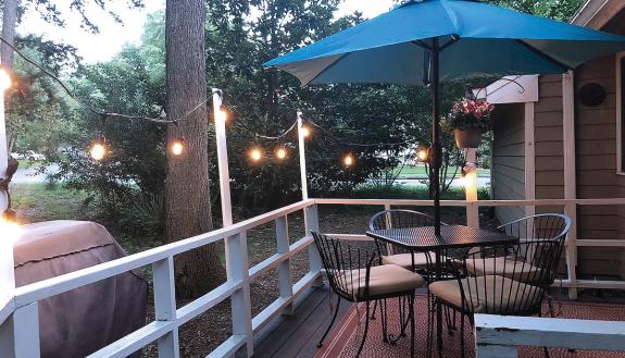 A quiet back porch.