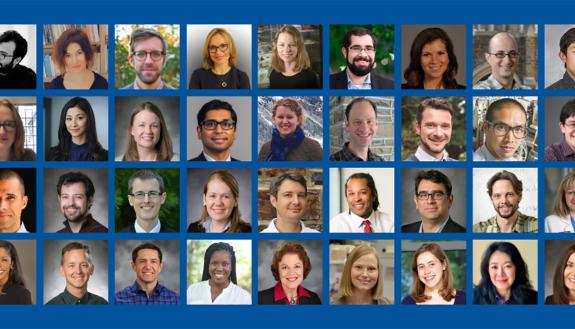 montage of 36 newly tenured faculty