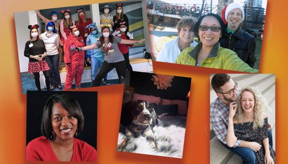 Clockwise from top left: Taryn Baer-Shalev and her colleagues, Betty Irvin and her co-workers, Melissa Slogan and her fiancé, Stephanie Roberson's dog, and Saemica Wilkins.