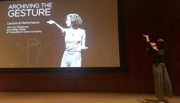 Two former members of the Trisha Brown Dance Company spoke at Duke about Brown and the processes that go into creating and performing a dance. Photo by Luke Hicks.