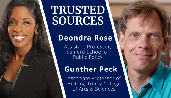Duke professors Deondra Rose and Gunther Peck