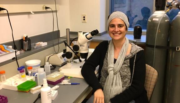 Pelin Volkan in her lab.