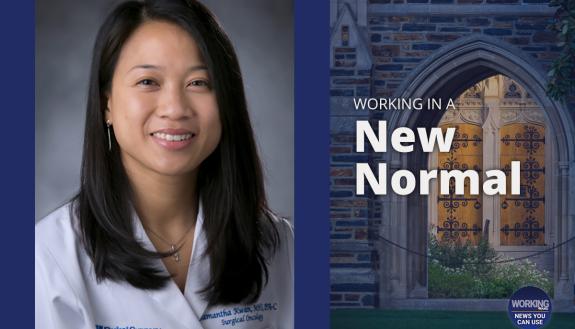 Samantha Kwan Verruto treats patients in the Duke Breast Surgery department.