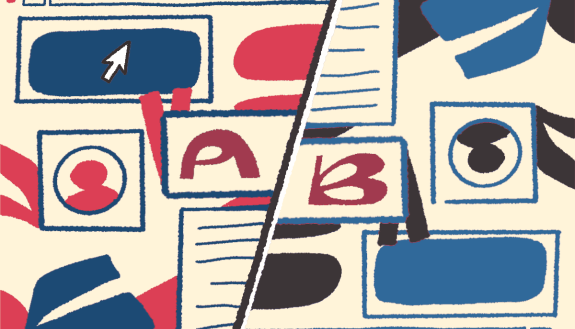 animated graphic of A/B testing