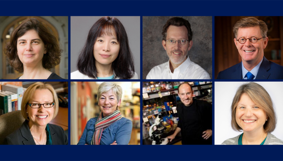 New members of the AAAS: Clockwise from top left: Rachel Kranton, Fan Wang, Richard Mooney, Vincent Price, Sally Kornbluth, Joseph Heitman, Blanche Capel and Geri Dawson.