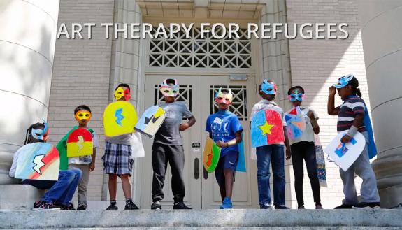 Children dressed up in homemade super hero costumes