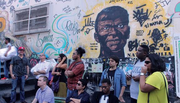 Bass Connections students at Pedra do Sal, birthplace of samba music in Rio.