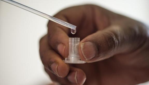A home lead test can reveal risks of lead exposure, one factor researchers say may contribute to lower-than-expected test scores among children. Photo by Barbara Johnston, courtesy of the University of Notre Dame.