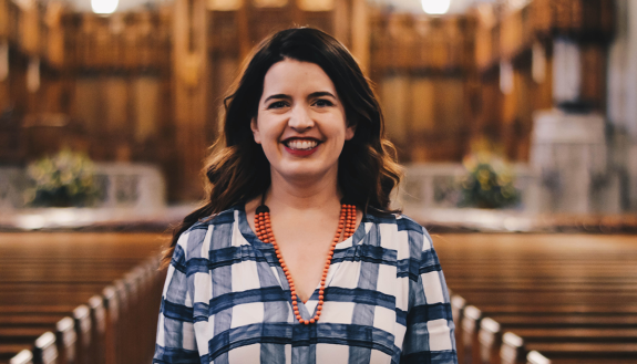 Kate Bowler in Duke Chapel
