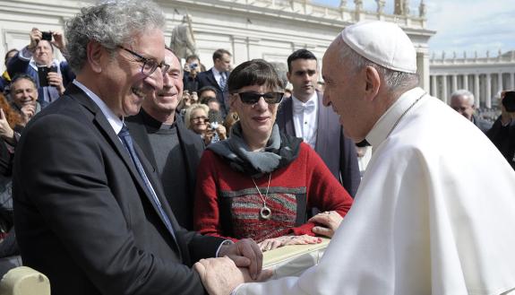 Professor Marc Brettler with the pope