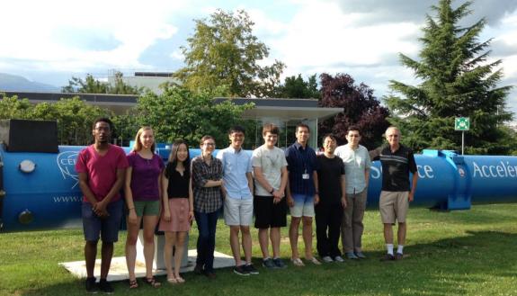 Duke students and faculty working at CERN