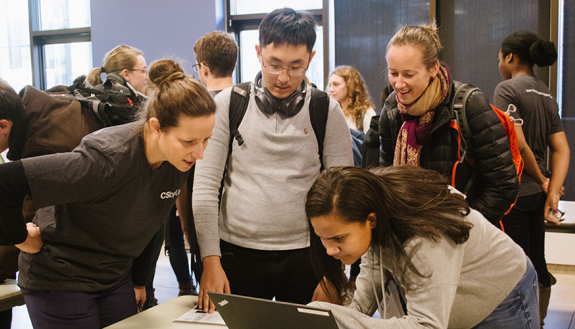 Chernik, left, at the 2018 CSbyUs launch event at Duke. Image courtesy of the Social Science Research Institute.