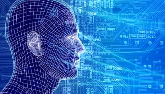 graphic of a electrical circuit against a human head