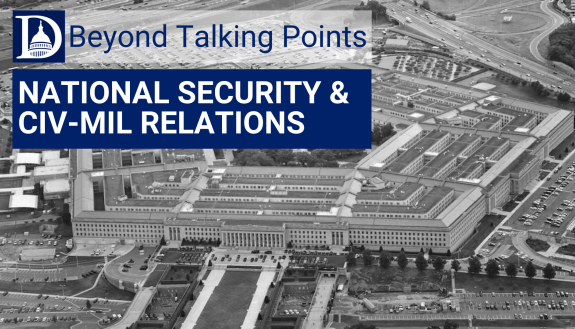 graphic for duke in dc hearing on civilian military relations