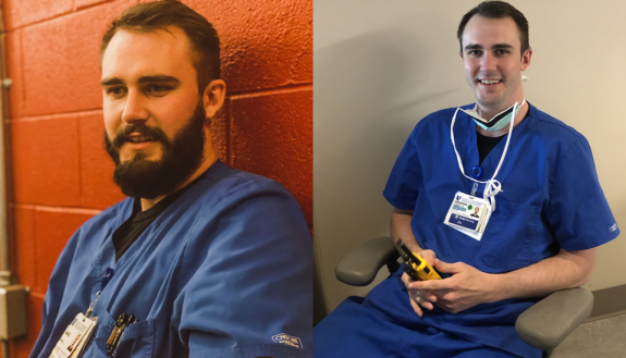 Sam Willsey, bearded and clean shaven.