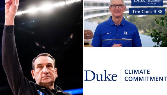 Coach K and Tim Cook discuss the Duke Climate Commitment